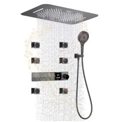 Sen tắm nhiệt độ âm tường masage màu ghi đen Miken HI15216A-B