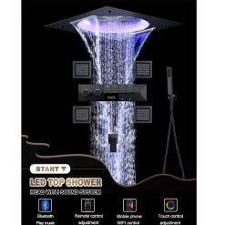 Sen tắm nhiệt độ âm tường masage màu đen Miken MBB550A