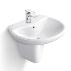 Chậu rửa lavabo treo tường và chân lửng Viglacera VI5