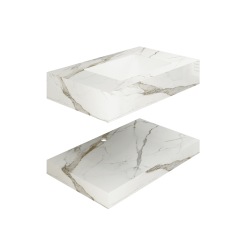 Chậu đặt bàn đá 2 tầng màu trắng Viglacera PHL-9S01P