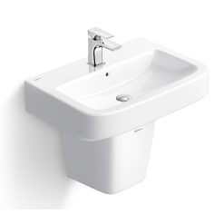 Chậu rửa lavabo treo tường và chân lửng Viglacera V50