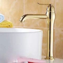 Vòi chậu lavabo mạ vàng Cleanmax 006