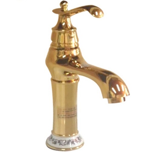 Vòi chậu rửa mặt nóng lạnh mạ vàng HCG 6212-3
