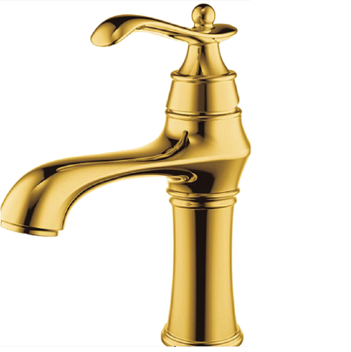 Vòi chậu rửa mặt nóng lạnh mạ vàng HCG 6212