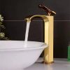Vòi chậu rửa mặt dùng chậu đặt trên bàn mạ vàng HC cao 30cm