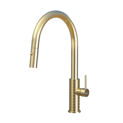 Vòi rửa bát nóng lạnh dây rút Konox Venice Gold