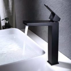 Vòi chậu lavabo mạ màu đen Miken MK-8024B
