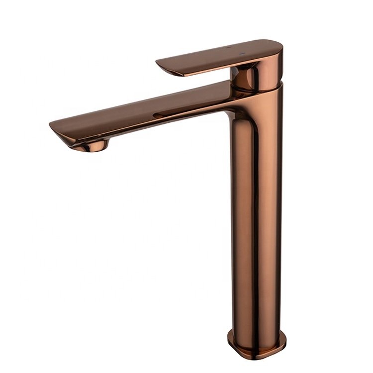 Vòi chậu rửa mặt lavabo màu vàng hồng Miken MKV-600014G