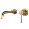 Vòi chậu lavabo âm tường màu vàng Miken MKV-017G