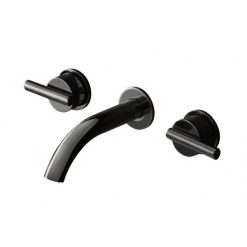 Vòi chậu lavabo nóng lạnh COTTO màu đen 3 lỗ âm tường CPF203A#BN2