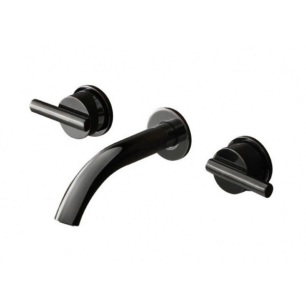 Vòi chậu lavabo nóng lạnh COTTO màu đen 3 lỗ âm tường CPF203A#BN2