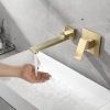 Vòi chậu lavabo âm tường màu vàng mờ Miken MKV-309GM