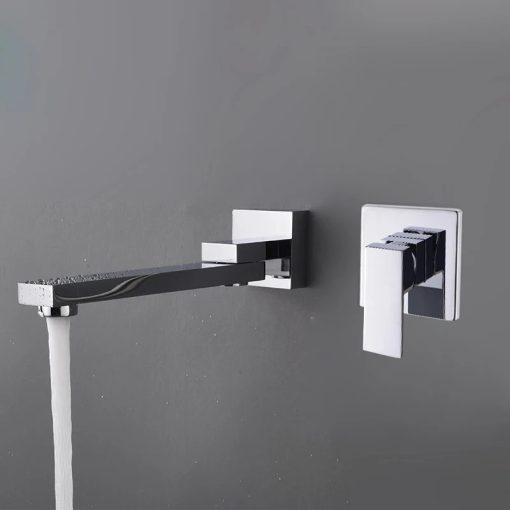 Vòi chậu lavabo âm tường màu Crom Miken MKV-309W