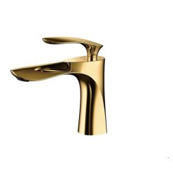 Vòi chậu rửa mặt mạ vàng 1 lỗ nóng lạnh HM-0686V-1