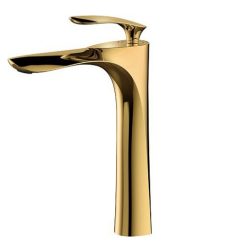 Vòi chậu rửa mặt mạ vàng 1 lỗ nóng lạnh HM-0686V