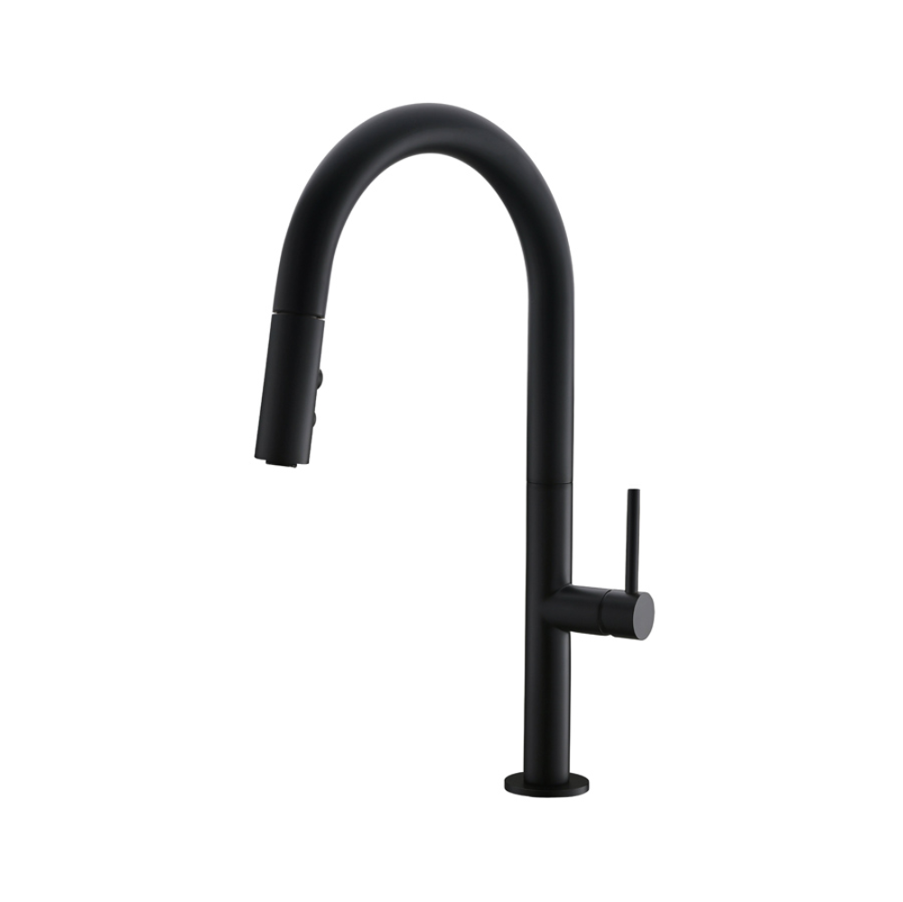 Vòi rửa bát dây rút nóng lạnh màu đen JADE KLUGER KLF0010B