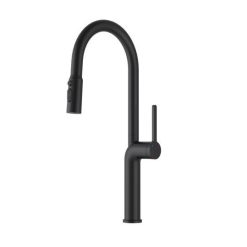 Vòi rửa bát nóng lạnh dây rút mẫu mới mạ màu đen Miken MK-1015B