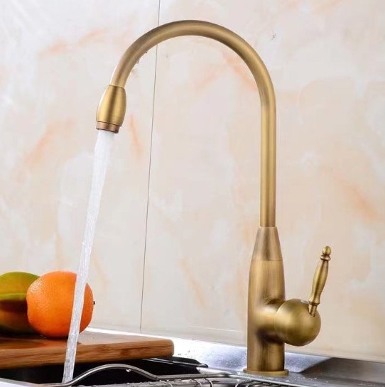 Vòi rửa bát, rửa mặt màu đồng cổ Miken MKV-60211AF