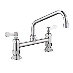 Vòi rửa bát nóng lạnh 2 chân cứng cắm chậu MN 012