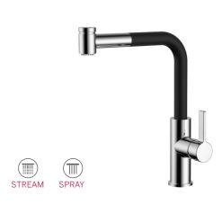 Vòi rửa bát nóng lạnh dây rút màu đen Paul Schmitt PA327KCBQ