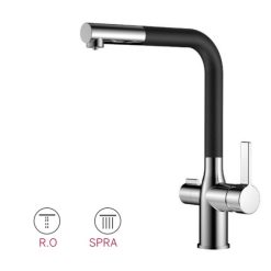 Vòi rửa bát nóng lạnh kết hợp RO màu đen Paul Schmitt PA328KCBQ