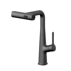 Vòi bếp nóng lạnh dây rút màu đen RAIN KLUGER KLF0018B