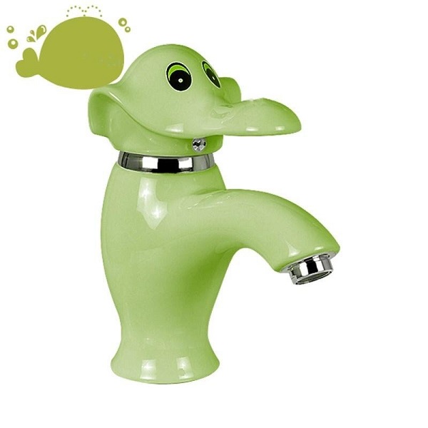 Vòi chậu lavabo trẻ em con voi ngộ nghĩnh màu xanh lá Miken MKV-097XL