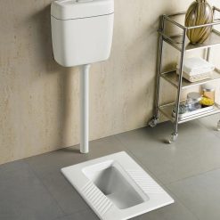 Xí xổm két treo nhựa xả nhấn dành cho công nhân , nhà máy, bệnh viện, nơi công cộng Miken MKX-6016