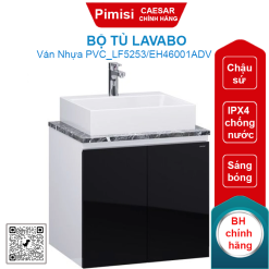 Bộ tủ lavabo Caesar LF5253/EH46001ADV chậu đặt bàn