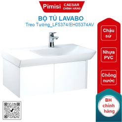Bộ tủ lavabo treo tường Caesar LF5374/EH05374AV màu trắng