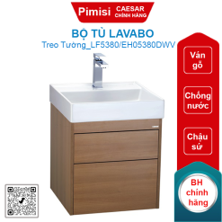 Bộ tủ lavabo treo tường Caesar LF5380/EH05380DWV vân gỗ