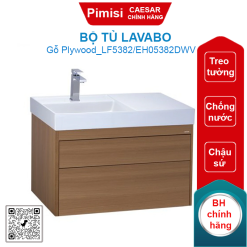 Bộ tủ lavabo treo tường Caesar LF5382/EH05382DWV vân gỗ