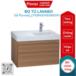 Bộ tủ lavabo treo tường Caesar LF5384/EH05384DWV vân gỗ