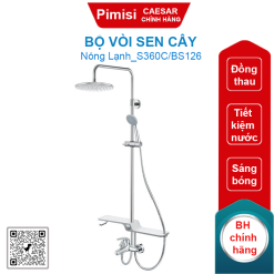 Bộ vòi sen cây CAESAR S360C/BS126 nóng lạnh mạ sáng bóng