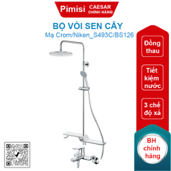 Bộ vòi sen cây CAESAR S493C/BS126 nóng lạnh mạ sáng bóng