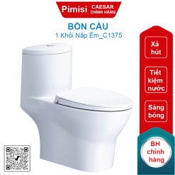 Bồn cầu Caesar C1375 1 khối nắp êm