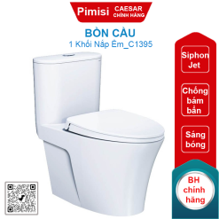 Bồn cầu Caesar C1395 1 khối nắp êm