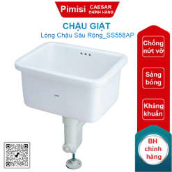 Chậu giặt CAESAR SS558AP xả vào tường (Bộ xả BF558P)
