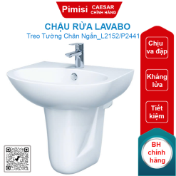 Chậu rửa lavabo Caesar L2152/P2441 treo tường chân ngắn