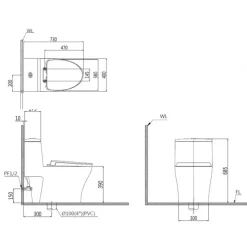 Alternative view of Bồn cầu Caesar C1356 1 khối nắp êm