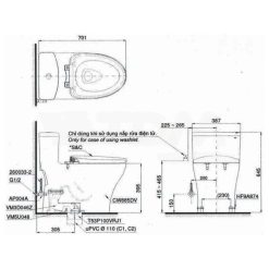 Alternative view of Bồn cầu 1 khối TOTO MS885DT3 nắp TC385VS
