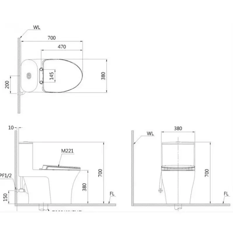 Bàn cầu nắp điện tử Caesar C1395F/TAF710H có remote - Ảnh 2