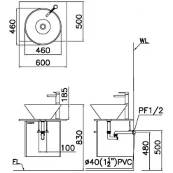 Alternative view of Chậu rửa lavabo Caesar L5222 đặt bàn tròn