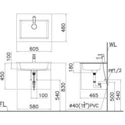 Alternative view of Chậu rửa lavabo Caesar LF5017 dương bàn