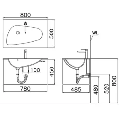 Alternative view of Chậu rửa lavabo Caesar LF5036 liền bàn