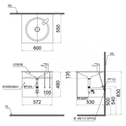 Alternative view of Chậu rửa lavabo Caesar LF5038 dương bàn