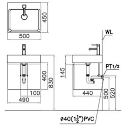 Alternative view of Chậu rửa lavabo Caesar LF5253 đặt bàn vuông