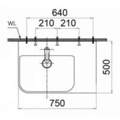 Alternative view of Chậu rửa lavabo Caesar LF5372 treo tường-đặt bàn 750x500mm