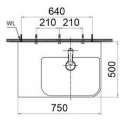 Alternative view of Chậu rửa lavabo Caesar LF5374 treo tường-đặt bàn 750x500mm