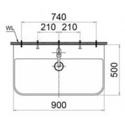 Alternative view of Chậu rửa lavabo Caesar LF5376 treo tường-đặt bàn 900x500mm